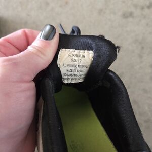 Kids' Lace-Up Shoe in Black and Lime